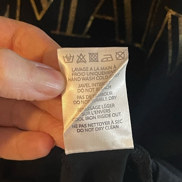 BALMAIN Tank Top Black Gold Graphic Print Heavy Gold Hardware Sleeveless Sz 36/4 - Picture 8 of 14